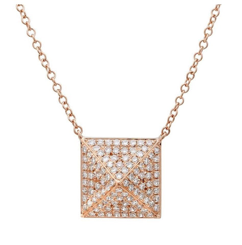 0.3 Ctw Diamond 14k Rose Gold Round Shape Womens Diamond Necklace