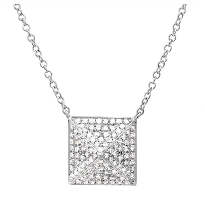 0.32 Ctw Diamond 14k White Gold Round Shape Womens Diamond Necklace