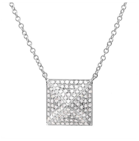 0.32 Ctw Diamond 14k White Gold Round Shape Womens Diamond Necklace