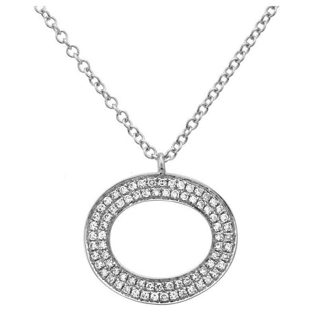 0.13 Ctw Diamond 14k White Gold Round Shape Womens Diamond Necklace Pendant With 16 Inch Chain