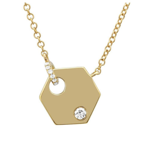 0.06 Ctw Diamond 14k Yellow Gold Round Shape Womens Diamond Necklace