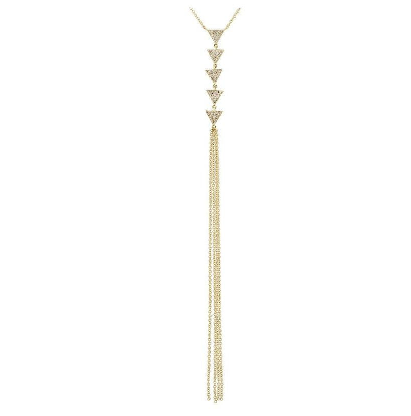 0.24 Ctw Diamond 14k Yellow Gold Round Shape Womens Diamond Necklace