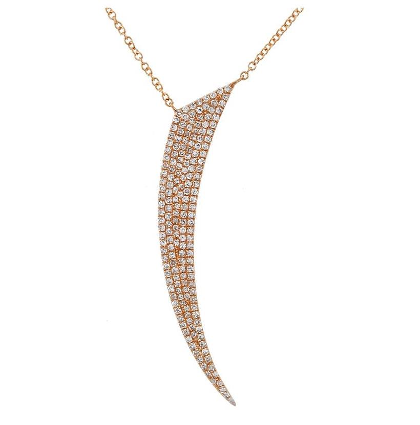 0.48 Ctw Diamond 14k Rose Gold Round Shape Womens Diamond Necklace