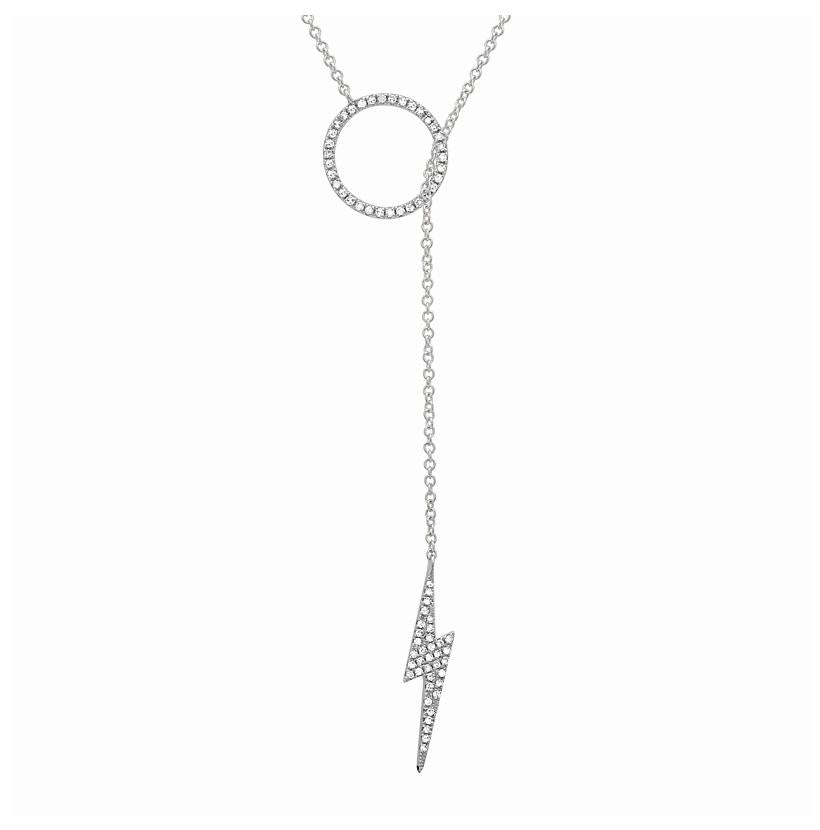 0.2 Ctw Diamond 14k White Gold Round Shape Womens Diamond Necklace