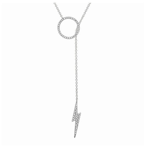 0.2 Ctw Diamond 14k White Gold Round Shape Womens Diamond Necklace