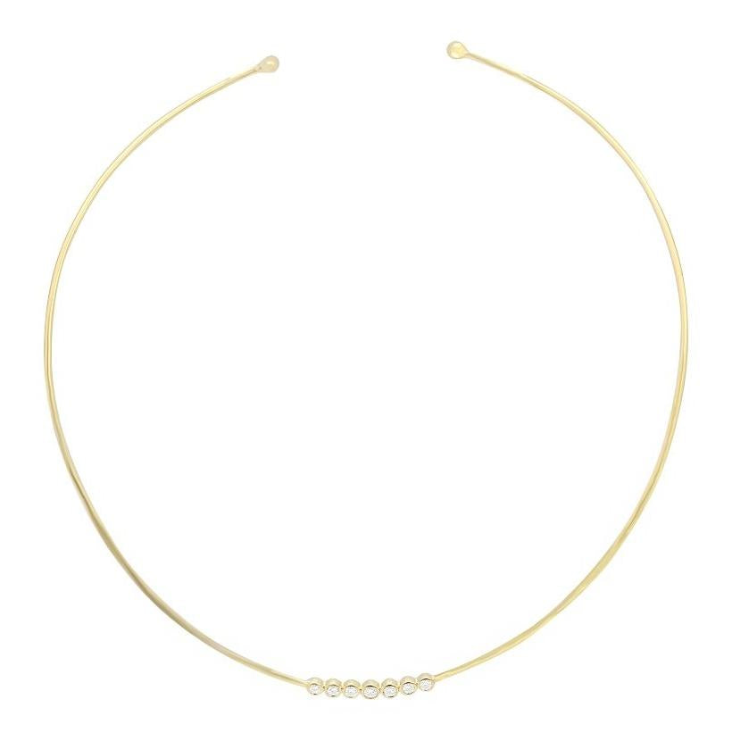 0.35 Ctw Diamond 14k Yellow Gold Round Shape Womens Diamond Necklace