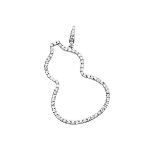 0.79 Ctw Diamond 18k White Gold Round Shape Womens Diamond Necklace Pendant