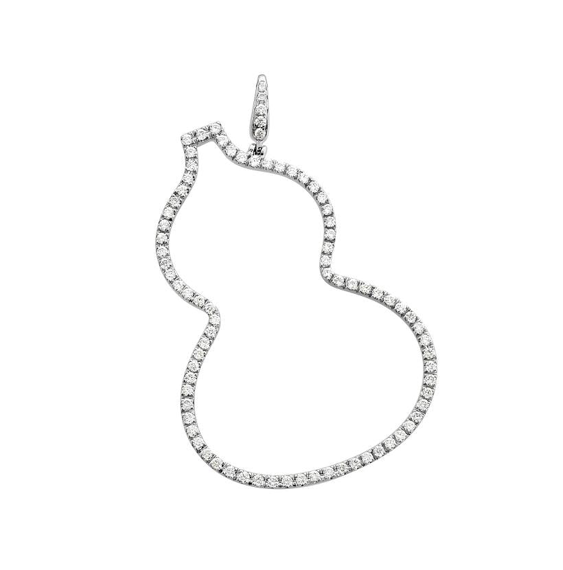 0.95 Ctw Diamond 18k White Gold Round Shape Womens Diamond Necklace Pendant