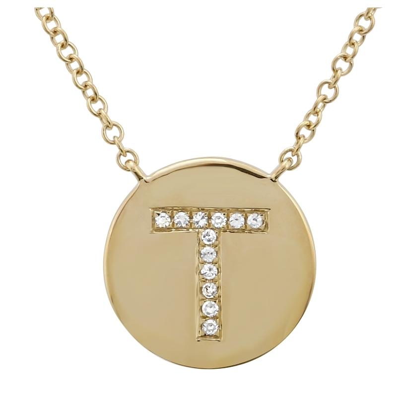 0.03 Ctw Diamond 14k Yellow Gold Round Shape Womens Diamond Necklace