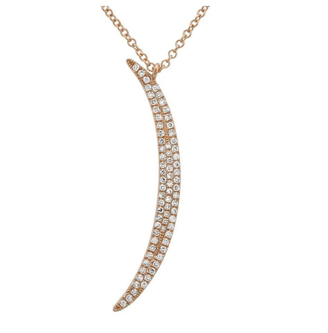 0.19 Ctw Diamond 14k Rose Gold Round Shape Womens Diamond Necklace