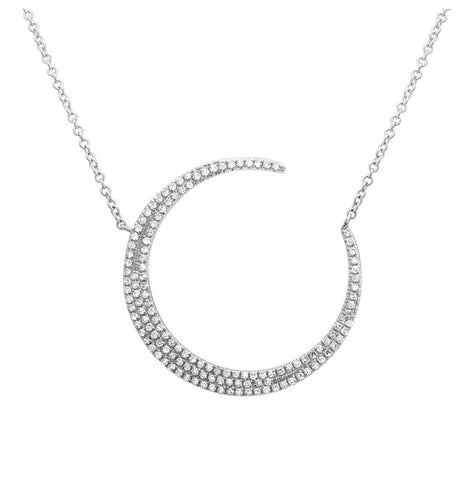 0.37 Ctw Diamond 14k White Gold Round Shape Womens Diamond Necklace