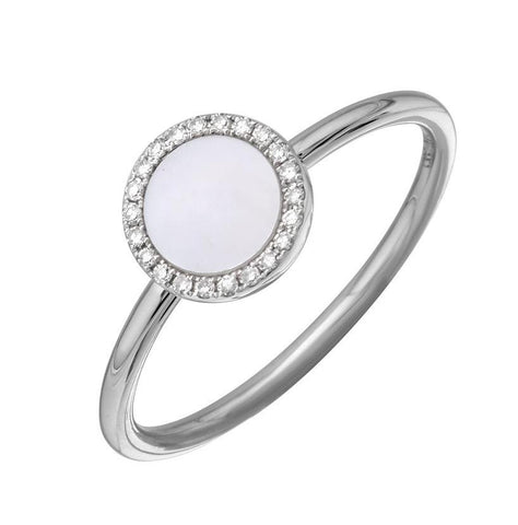 0.06 Ctw Diamond 14k White Gold Round Shape Diamond Womens Gemstone Ring