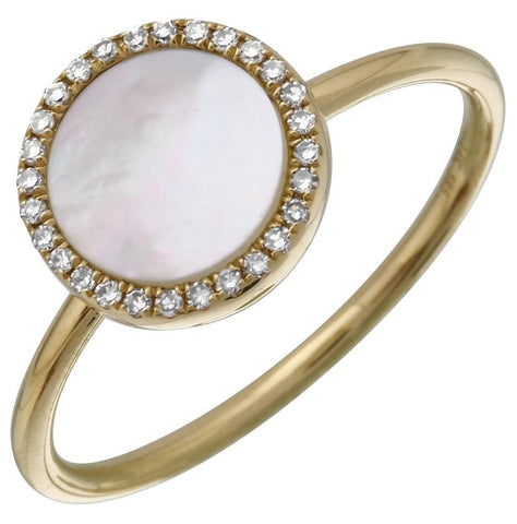 0.1 Ctw Diamond 14k Yellow Gold Round Shape Diamond Womens Gemstone Ring