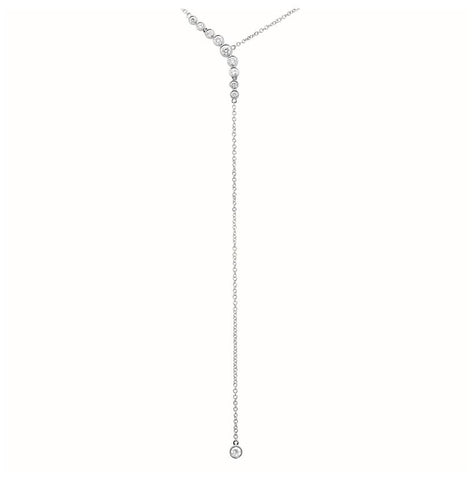 0.38 Ctw Diamond 14k White Gold Round Shape Womens Diamond Necklace