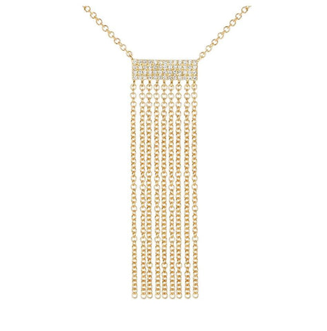 0.13 Ctw Diamond 14k Yellow Gold Round Shape Womens Diamond Necklace