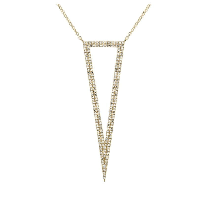 0.49 Ctw Diamond 14k Yellow Gold Round Shape Womens Diamond Necklace