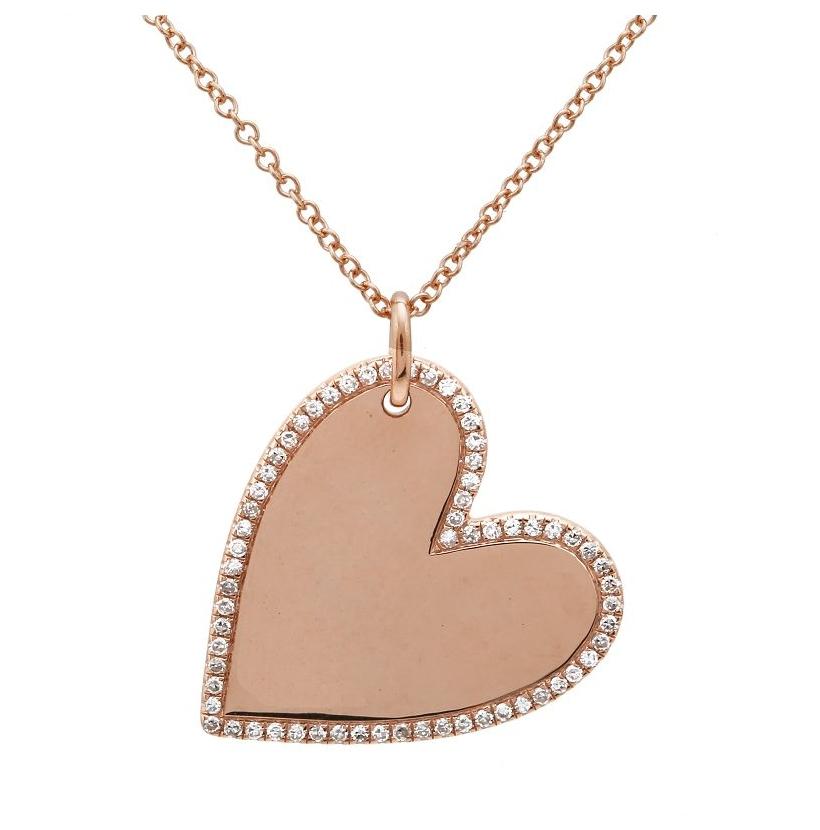 0.2 Ctw Diamond 14k Rose Gold Round Shape Womens Diamond Necklace Pendant With 16 Inch Chain