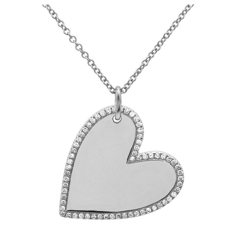 0.2 Ctw Diamond 14k White Gold Round Shape Womens Diamond Necklace Pendant With 16 Inch Chain