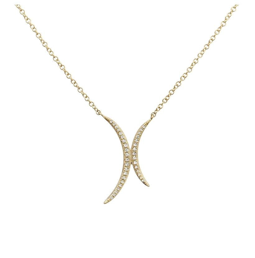 0.09 Ctw Diamond 14k Yellow Gold Round Shape Womens Diamond Necklace