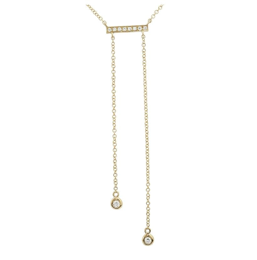 0.12 Ctw Diamond 14k Yellow Gold Round Shape Womens Diamond Necklace