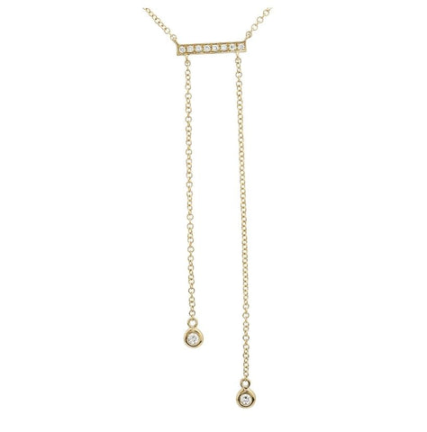 0.12 Ctw Diamond 14k Yellow Gold Round Shape Womens Diamond Necklace