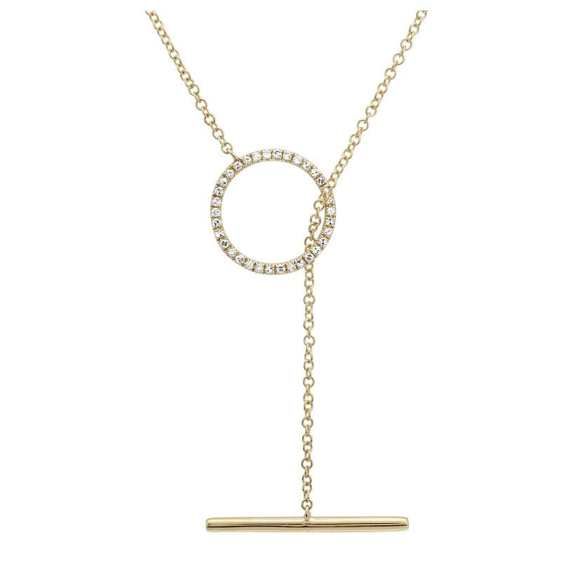 0.12 Ctw Diamond 14k Yellow Gold Round Shape Womens Diamond Necklace