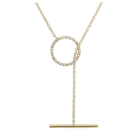 0.12 Ctw Diamond 14k Yellow Gold Round Shape Womens Diamond Necklace