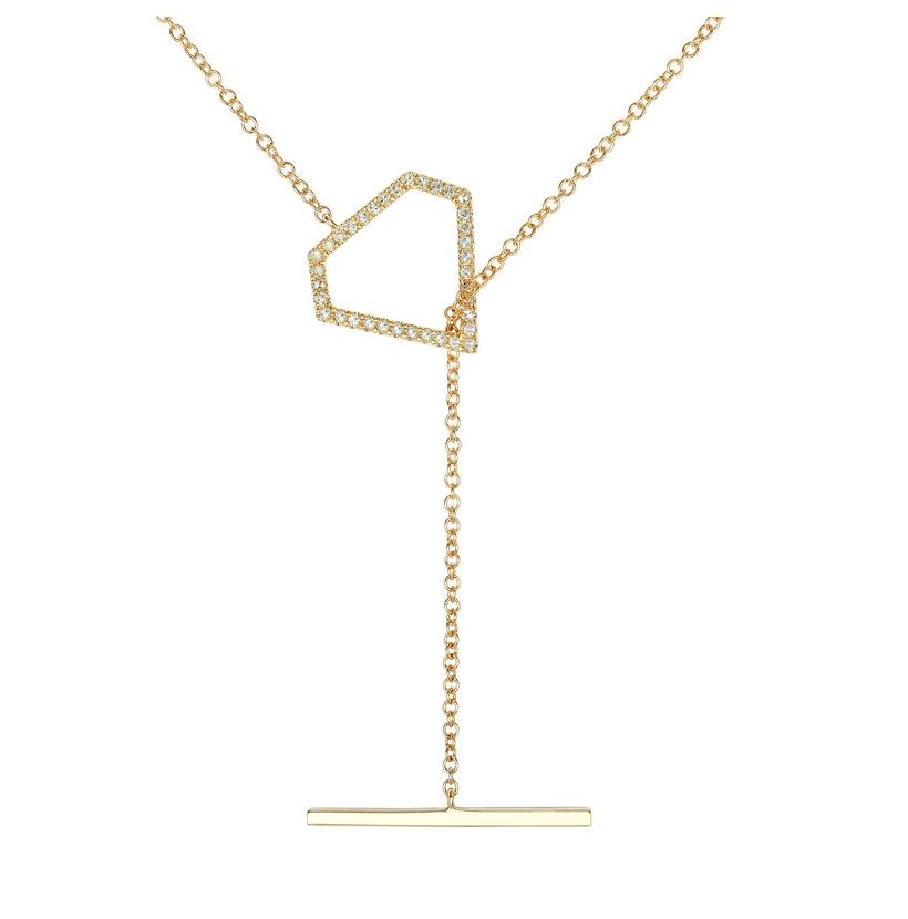 0.12 Ctw Diamond 14k Yellow Gold Round Shape Womens Diamond Necklace