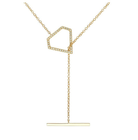 0.12 Ctw Diamond 14k Yellow Gold Round Shape Womens Diamond Necklace