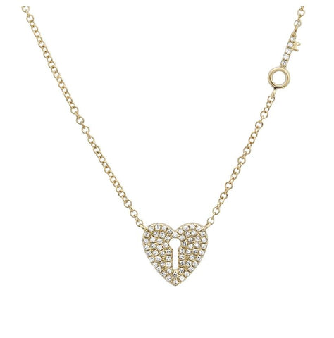 0.16 Ctw Diamond 14k Yellow Gold Round Shape Womens Diamond Necklace