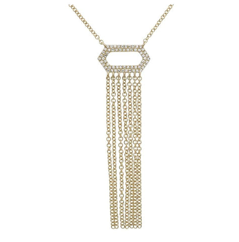 0.15 Ctw Diamond 14k Yellow Gold Round Shape Womens Diamond Necklace