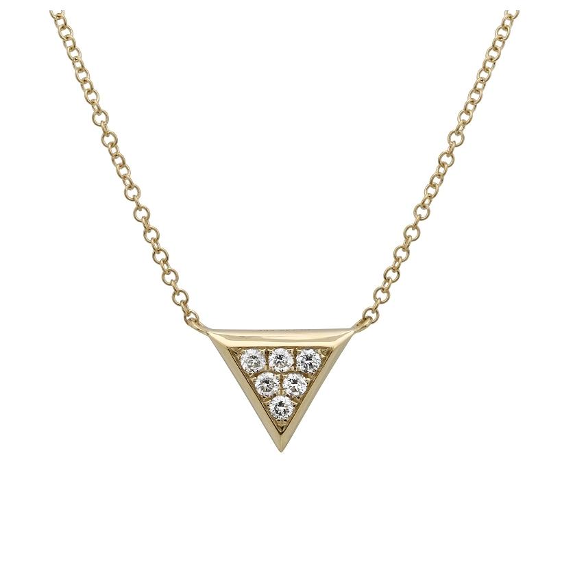 0.14 Ctw Diamond 14k Yellow Gold Round Shape Womens Diamond Necklace