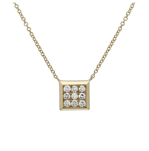 0.26 Ctw Diamond 14k Yellow Gold Round Shape Womens Diamond Necklace