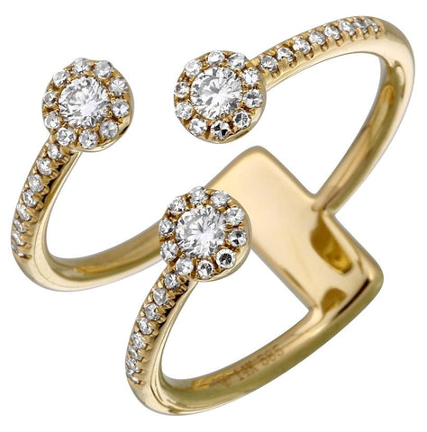 0.37 Ctw Diamond 14k Yellow Gold Round Shape Womens Diamond Ring