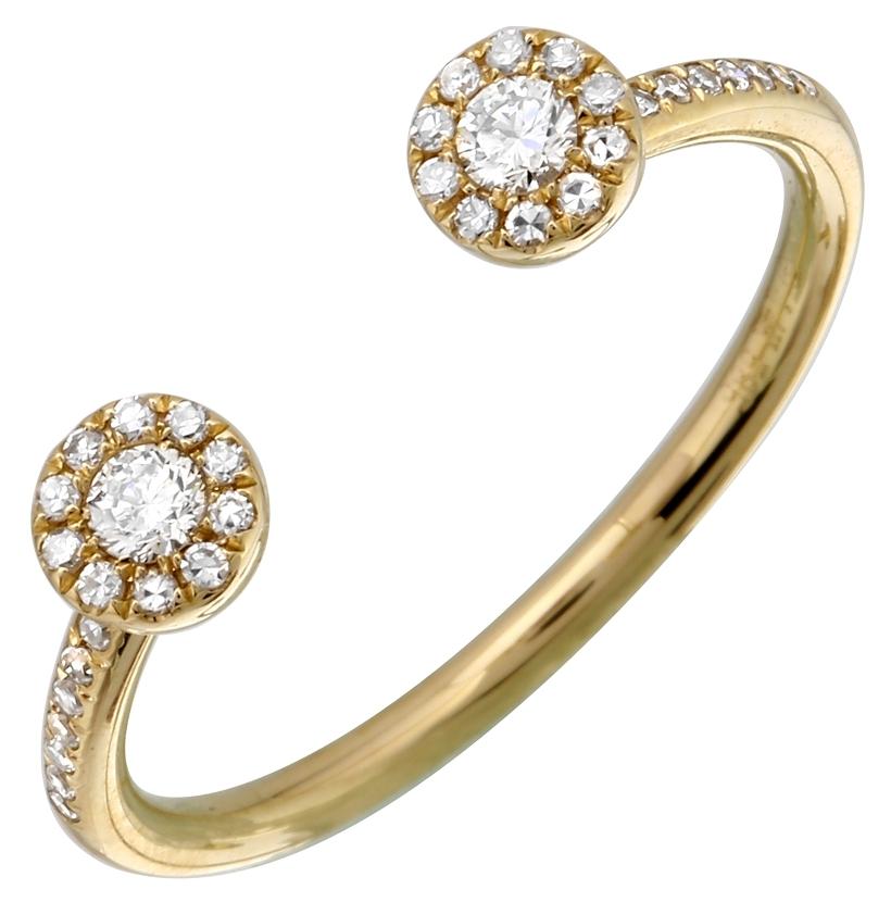 0.22 Ctw Diamond 14k Yellow Gold Round Shape Womens Diamond Ring