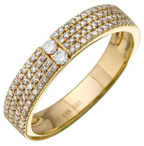 0.36 Ctw Diamond 14k Yellow Gold Round Shape Womens Diamond Ring