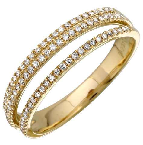 0.25 Ctw Diamond 14k Yellow Gold Round Shape Womens Diamond Ring