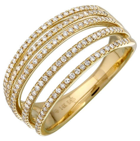 0.41 Ctw Diamond 14k Yellow Gold Round Shape Womens Diamond Ring