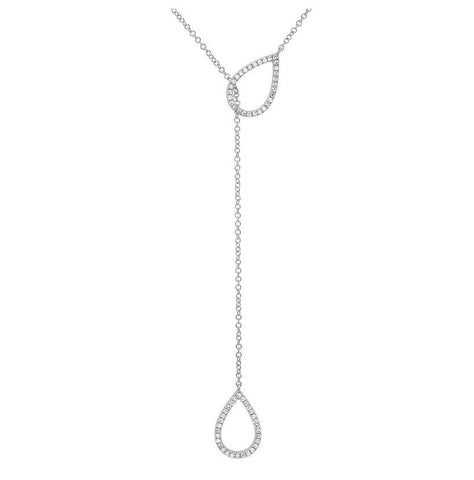 0.2 Ctw Diamond 14k White Gold Round Shape Womens Diamond Necklace