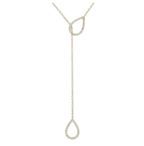 0.2 Ctw Diamond 14k Yellow Gold Round Shape Womens Diamond Necklace