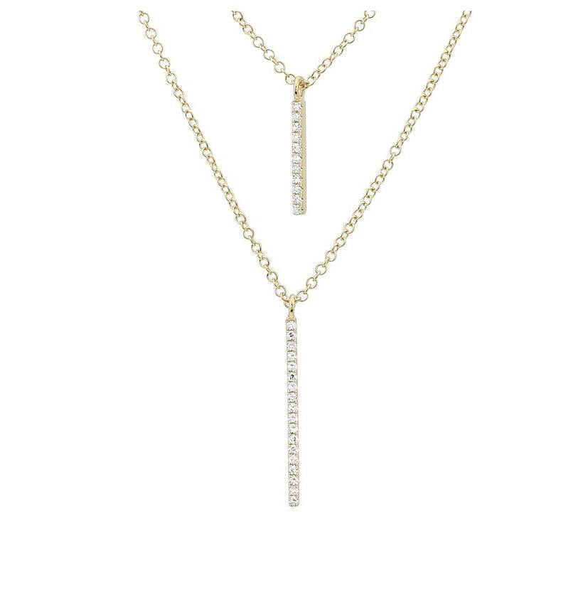 0.12 Ctw Diamond 14k Yellow Gold Round Shape Womens Diamond Necklace