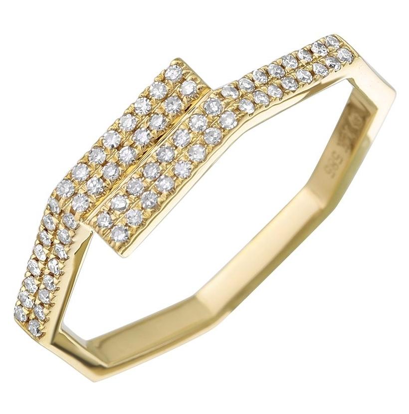 0.17 Ctw Diamond 14k Yellow Gold Round Shape Womens Diamond Ring