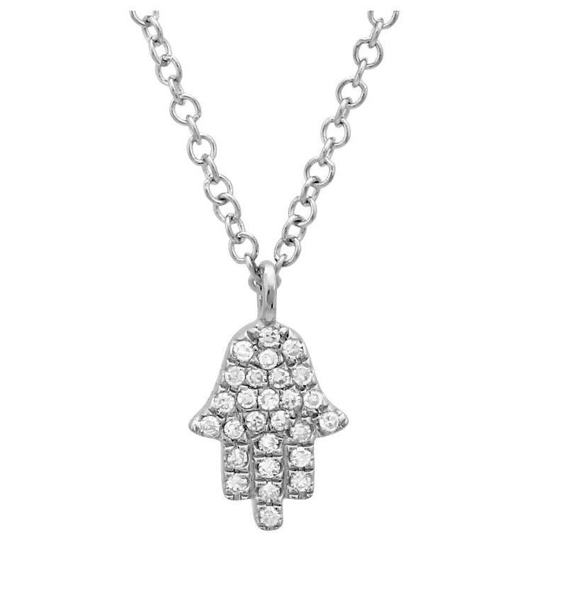 0.06 Ctw Diamond 14k White Gold Round Shape Womens Diamond Necklace Pendant With 16 Inch Chain