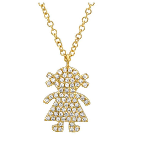 0.17 Ctw Diamond 14k Yellow Gold Round Shape Womens Diamond Necklace Pendant With 16 Inch Chain