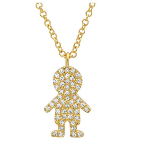 0.12 Ctw Diamond 14k Yellow Gold Round Shape Womens Diamond Necklace Pendant With 16 Inch Chain