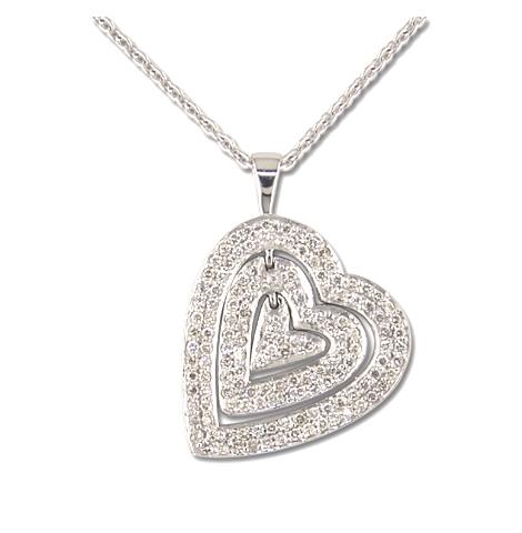 0.73 Ctw Diamond 14k White Gold Womens Diamond Necklace Pendant With 16 Inch Chain