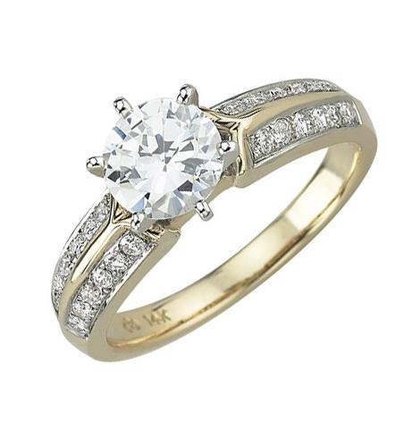 0.42 Ctw Diamond 14k Yellow Gold Round Shape Wedding Engagement Ring