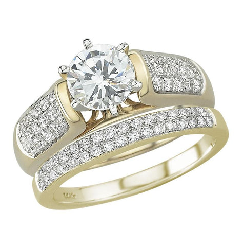 0.54 Ctw Diamond 14k Yellow Gold Round Shape Wedding Engagement Ring