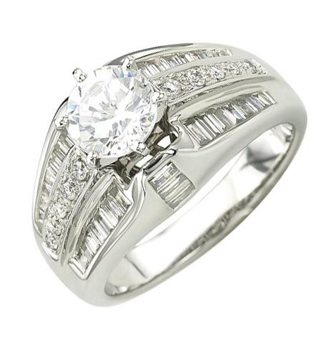 0.75 Ctw Diamond 14k White Gold Round Shape Wedding Engagement Ring