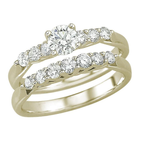 0.59 Ctw Diamond 14k Yellow Gold Round Shape Diamond Womens Wedding Engagement Ring